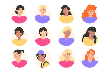 Set of various people icons for a user icon