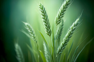 green wheat field background