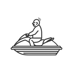 Elderly Man Riding a Jet Ski