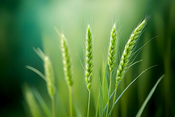 green wheat field background
