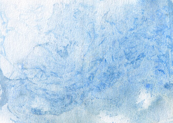 Obraz premium Hand painted watercolor abstract background in blue tones