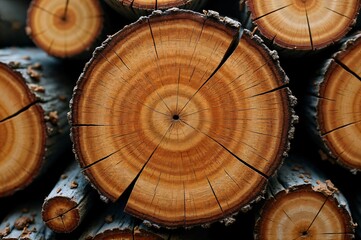 Tree Cross-Section, Annual Rings, Wood Texture