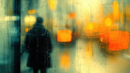 Blurred City Lights through Rain