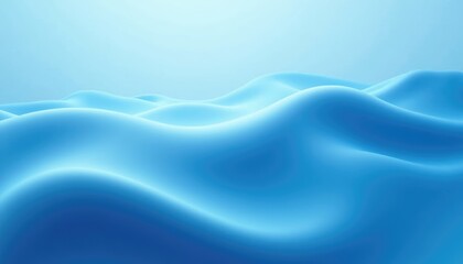 Obraz premium Serene waves of blue in soft gradients create a tranquil and calming background, perfect for wellness, nature, or aquatic themes.