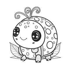 Obraz premium COLORING DRAWING A CUTE LADYBUG 5
