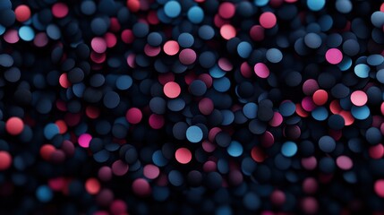 An abstract image featuring a multitude of colorful bokeh circles in shades of blue, pink, and red, creating a vibrant and dynamic visual effect.