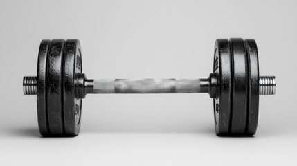 A heavy barbell with weights lying on a grey floor, symbolizing strength, endurance, and the persistent effort required in fitness training.