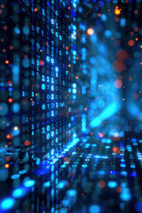 Obraz premium Blue Digital Data Stream