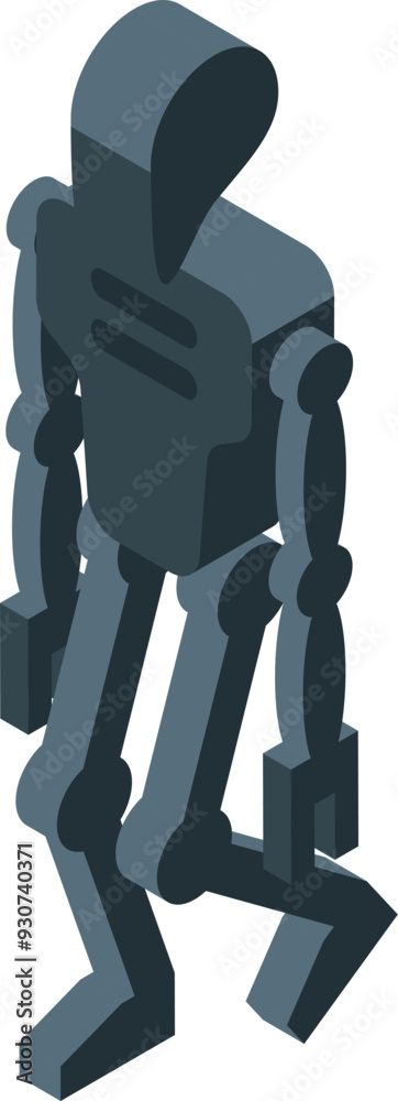 Poster illustration of a gray robot walking