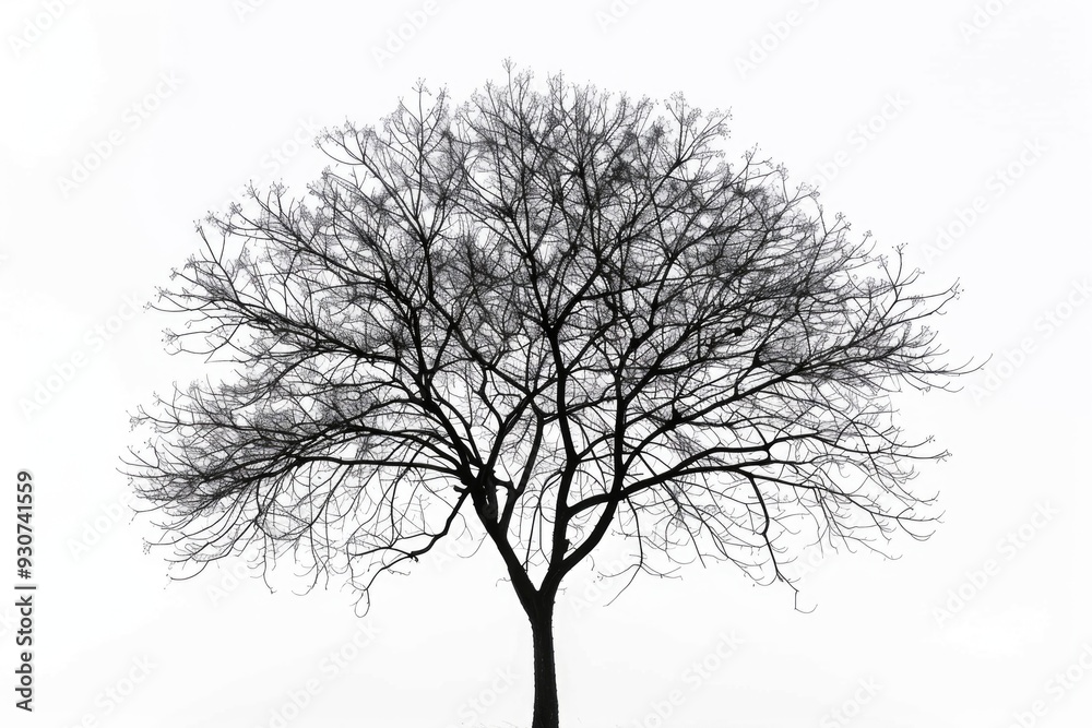 Aufkleber a monochrome image of a bare tree's outline against the sky