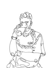 Illustration of man drinking