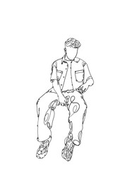 Illustration of man sitting 