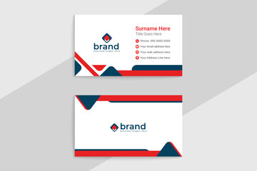 Red and black color business card design