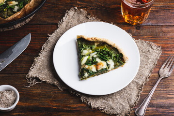 Spinach and Parmesan Cheese Open Pie