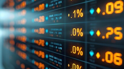 Currency exchange board with rates, Trade, forex market