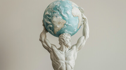 Greek statue holding globe 