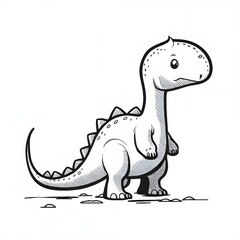Obraz premium COLORING DRAWING A LITTLE DINOSAUR 4