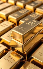 Gold bars stacked, Money, investment security