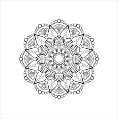 mandala, anti-stress coloring book, black and white, vector, coloring book, abstraction, wallpaper, background