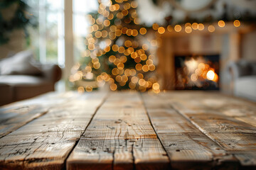 Christmas Tree and Fireplace in Home