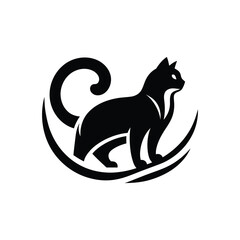 Cat silhouette vector image Art & Illustration.