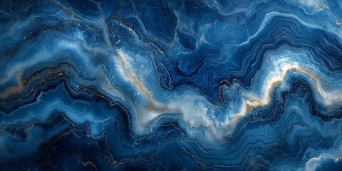 Obraz premium High-Detail Marbled Texture in Navy and Ivory, generative ai