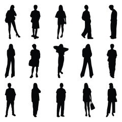 Vector collection set of individual people silhouettes.