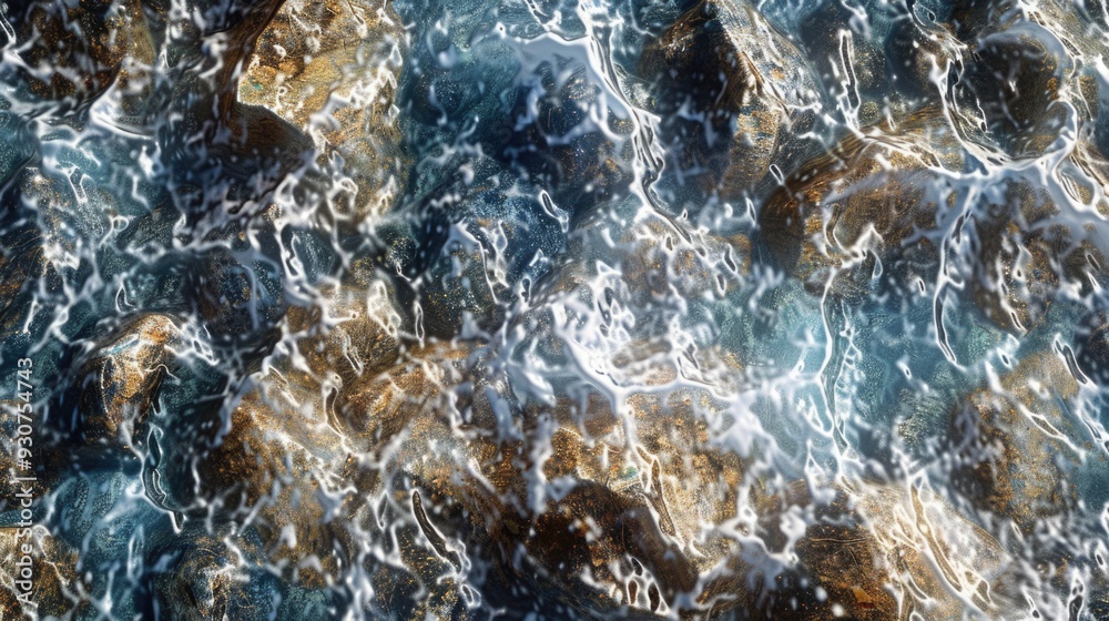 Poster a serene body of water in a close-up shot, suitable for use in backgrounds or as a focal point