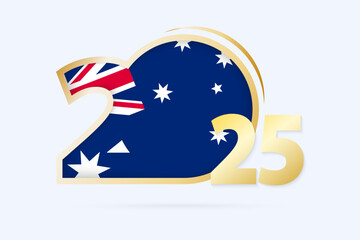 Year 2025 with Australia Flag pattern.