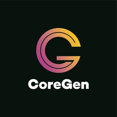 Obraz premium Core gen letter cg logo design vector template editable 