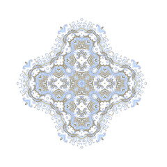 Ornamental golden seleste  laced vector floral composition, flourish vignette, ornamental cross on dark background