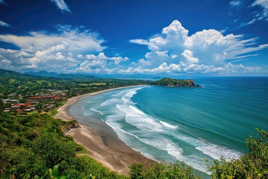 Jaco Costa Rica: Stunning Seaside View of Beach and Ocean Landscape