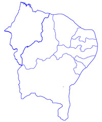 Brazil's northeast region map