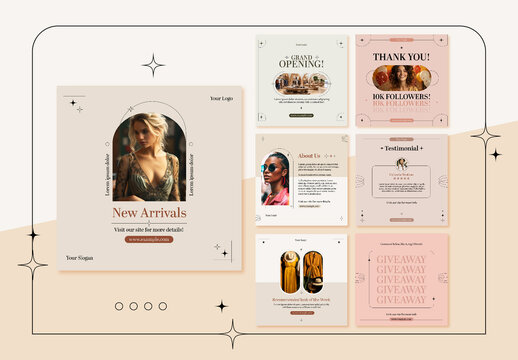 Beige and Blush Minimalist Fashion Social Media Template