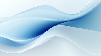 Fototapeta premium Abstract blue and white flowing waves create a minimalist and elegant digital background design.