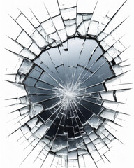 Obraz premium Large collection of cracks, broken glass isolation on white background