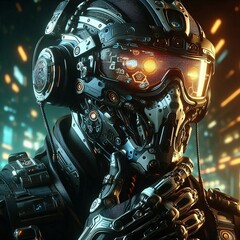 Fototapeta premium robot cyborg soldier