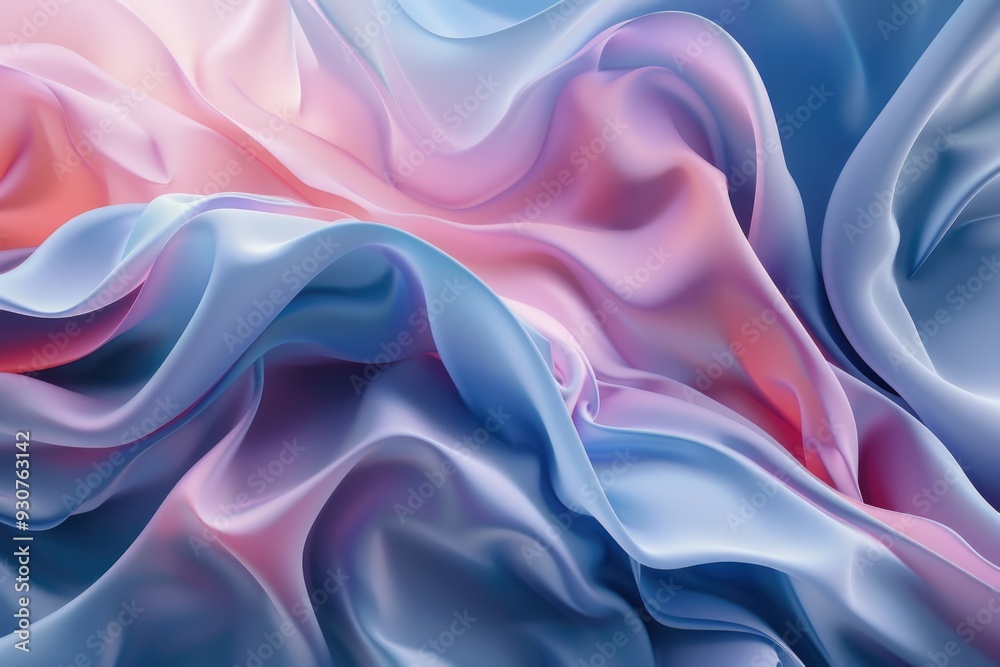 Poster a detailed view of textured pink and blue fabric with intricate patterns