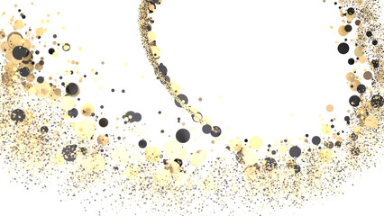 Cascading Splendor: Striking 3D Illustration Showcasing a Dazzling gold Confetti Display PNG