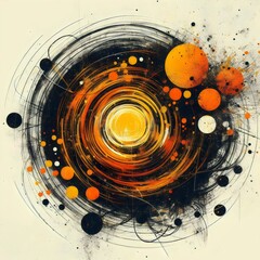 abstract distressed background in orange, yellow, black