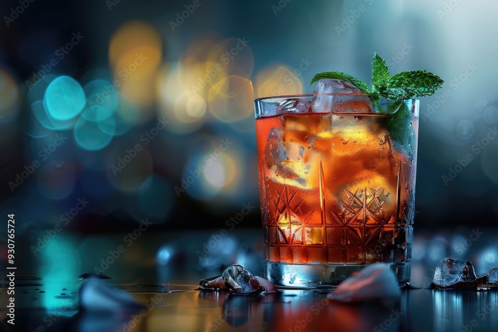 Poster a refreshing drink with a hint of mint, perfect for hot summer days
