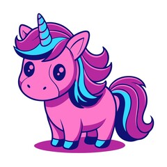 Fototapeta premium funny unicorn sticker with a playful and joyful style isolated on white background