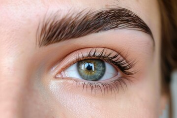Obraz premium Close-up shot of a person's eye with long eyelashes, ideal for beauty or lifestyle photography