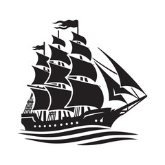 Ship Silhouette Vector Pack – Ideal for Logos, T-shirts, and Digital Art