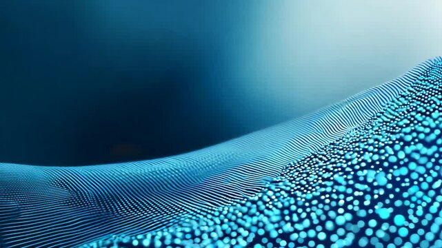 light glow blue dot moving in wave , digital technology abstract background