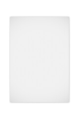 Blank sheet of paper casts a soft shadow, highlighting its smooth surface and texture in gentle lighting. Isolated