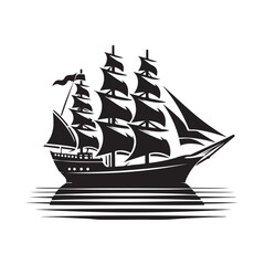 Ship Silhouette Vector Pack – Ideal for Logos, T-shirts, and Digital Art