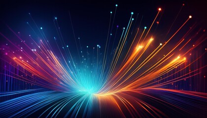 fiber optic cable show connectivity, high-speed internet background	

