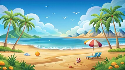 Lettering quote sea life, ocean, beach, summer vacation with cute cartoon starfish. Poster, print, postcard, sticker on a marine theme. I love sea