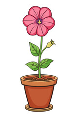 Elegant Petunia Flower Vector Illustration - SVG, Cricut Files, Vector Clipart & T-Shirt Graphics